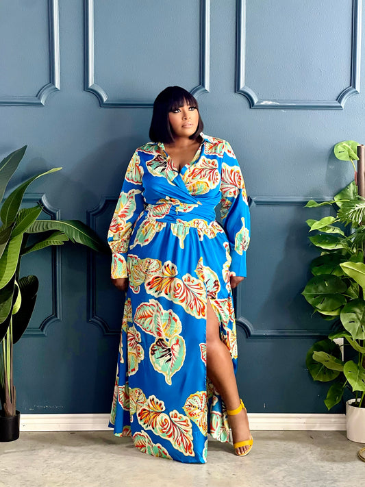 Mother Maxi Dress Plus-Blue
