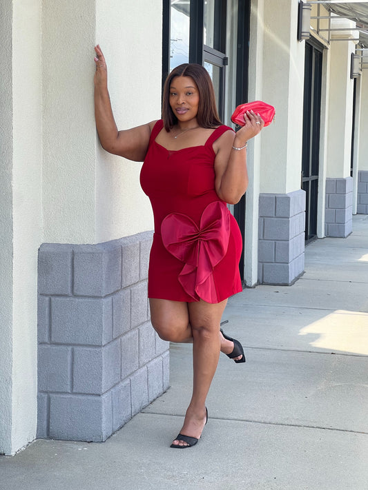 Simply Love Valentine Collection Allure Bow Dress Plus-Red