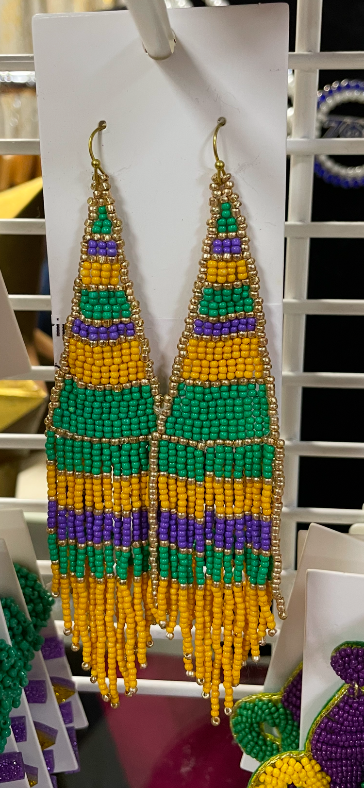 Mardi Gras Earrings-Green Lap