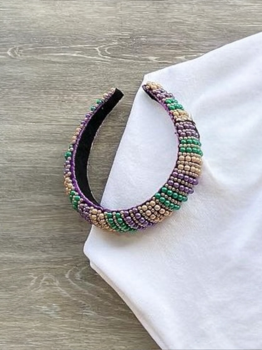 Beaded Mardi Gras Headband