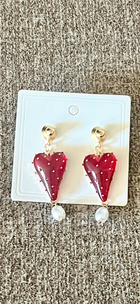 Simply Love Valentine Collection Earrings-Strawberry Heart