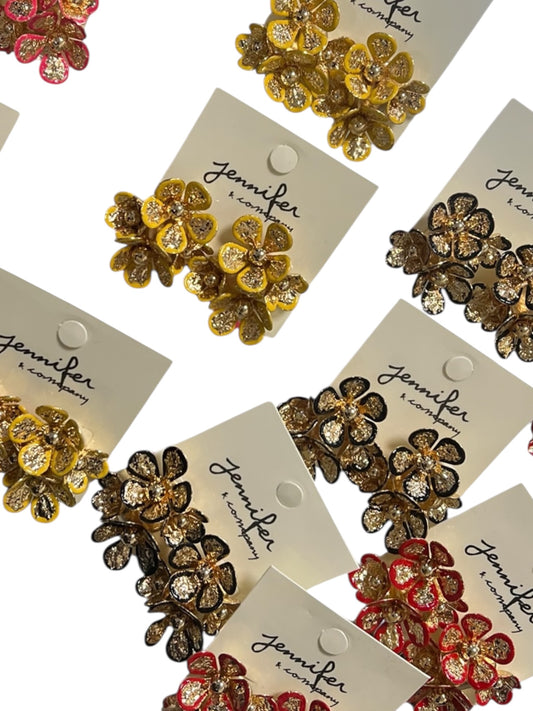 Cluster Flower Earrings ((4 colors)