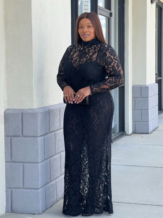 She’s Laced Black Gown Plus