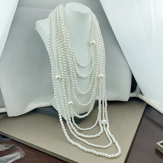 Multi String Mother Of Pearls Necklace