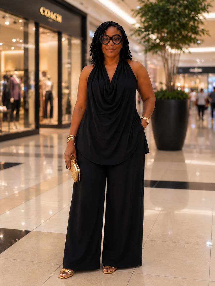 Our Draped Summer Set-Black