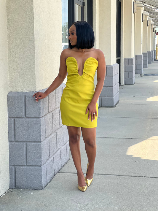 Timeless Halter Dress (Citron)