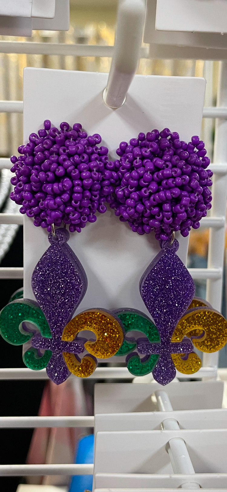 Mardi Gras Earrings-Custom Fleur de lis