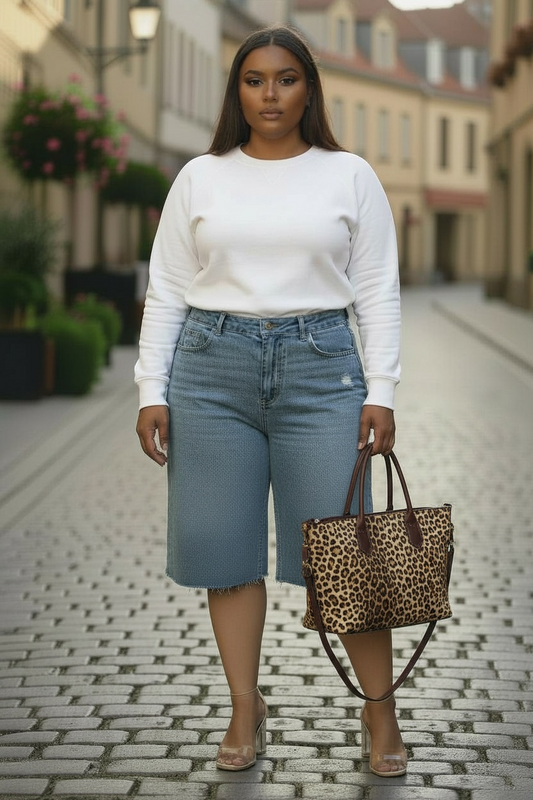 Denim Jorts Plus-Lt Blue