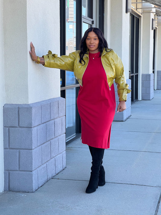 Les Comfy Dress Plus-Red