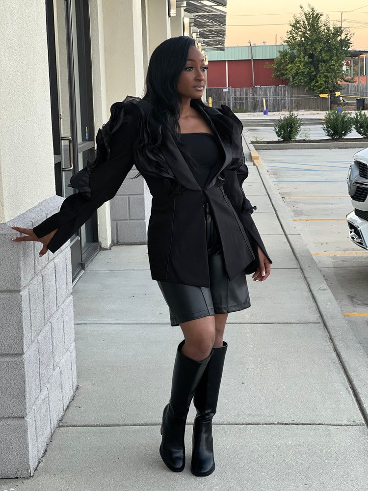 Elegant Ruffle Blazer