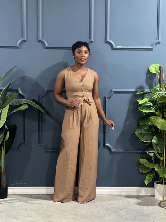 Seaux Linen Set-Mocha