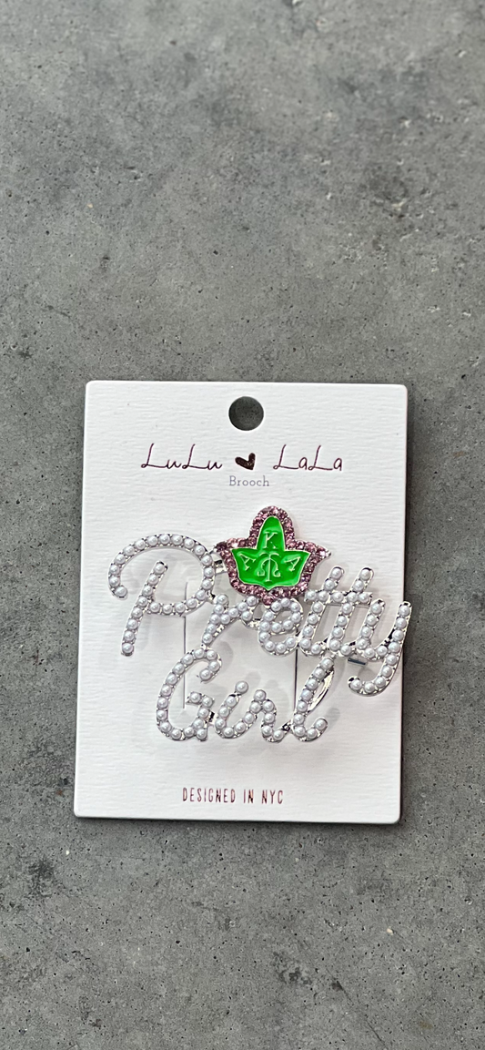Pretty Girl Script Brooch