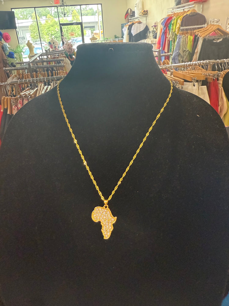 African Stone Necklace Alc