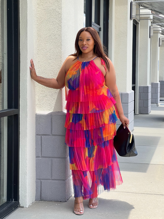 Bold Summer Tier Dress Plus