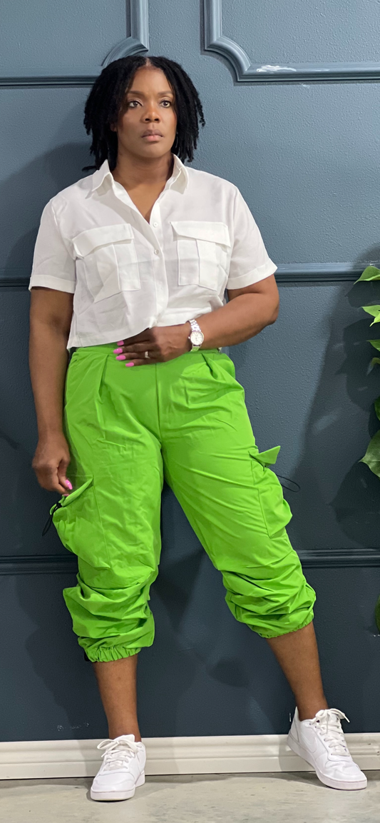 Parachute Jogger Pants-Classic Green