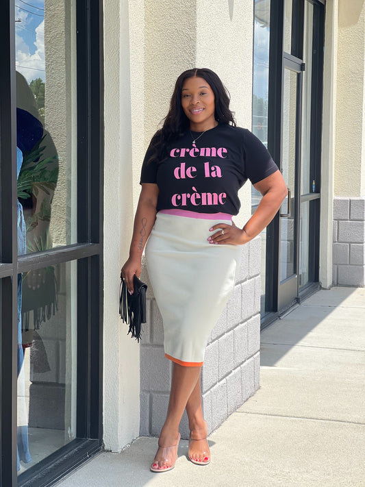 Crème de la Creme Tee Shirt-Pink
