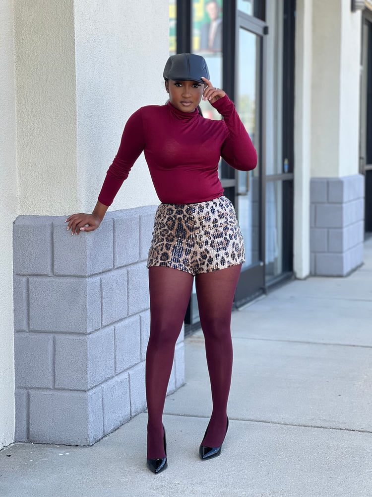Leopard Sequin Shorts