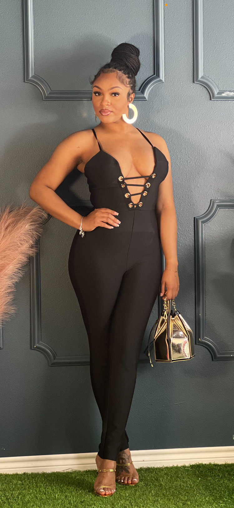 Solid Bandage Jumpsuit