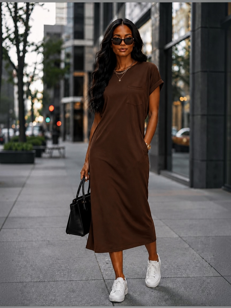 Les Comfy Dress-Brown