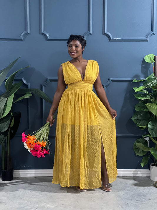Mia Dress-Mustard