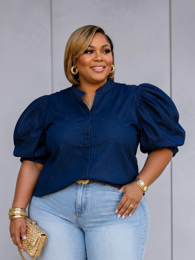 Dark Denim Macy Top Plus