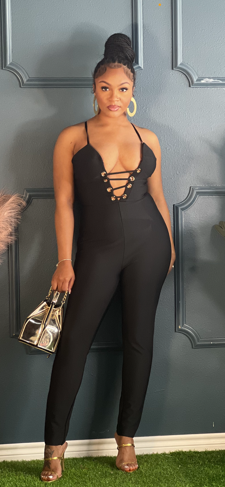 Solid Bandage Jumpsuit