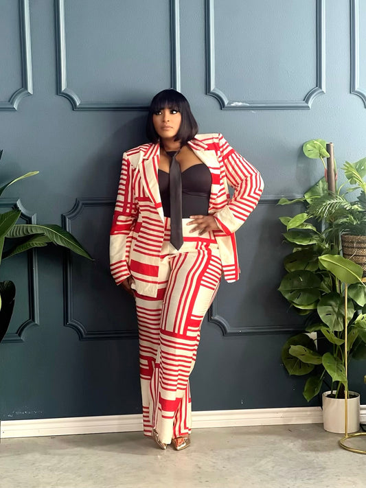 Abstract Suit Plus-Red