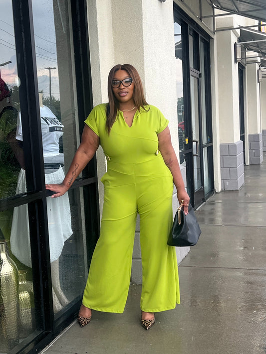 Lola Jumpsuit Plus (Chartreuse)