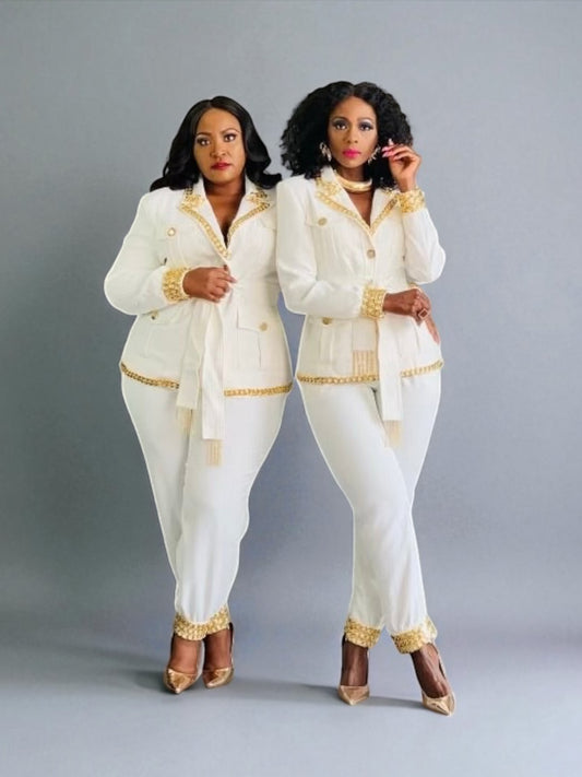 Just Classy Two Piece Suit Set Reg/Plus