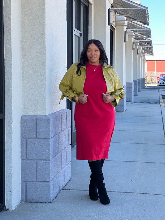 Les Comfy Dress Plus-Red