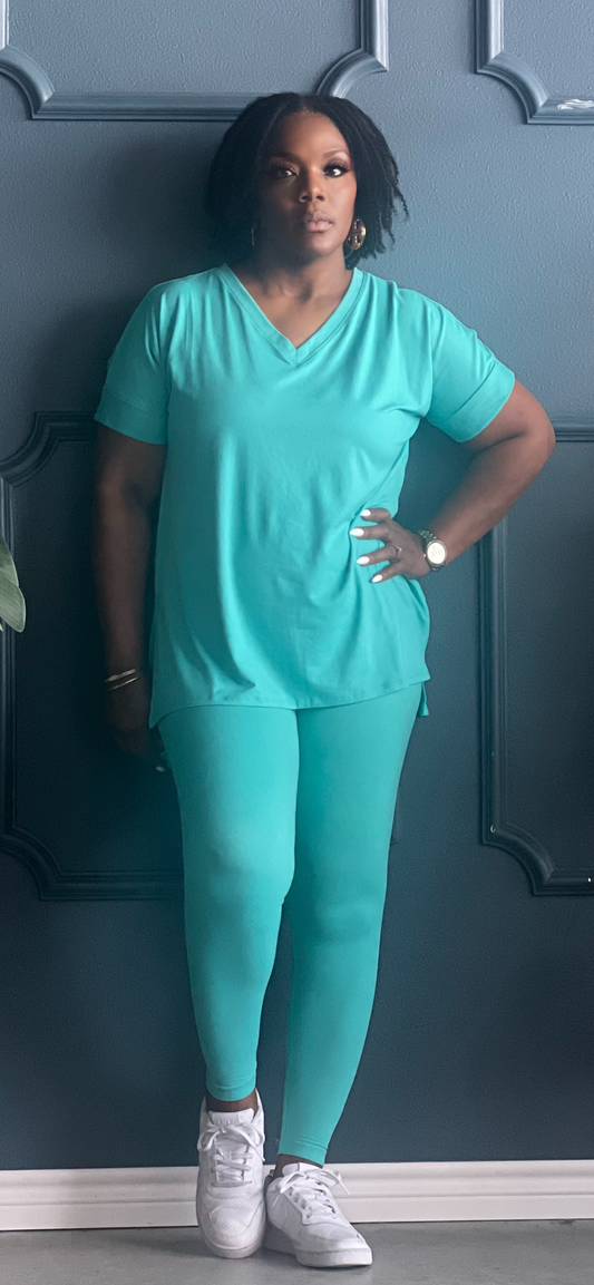 Spring Comfy Set-Turquoise