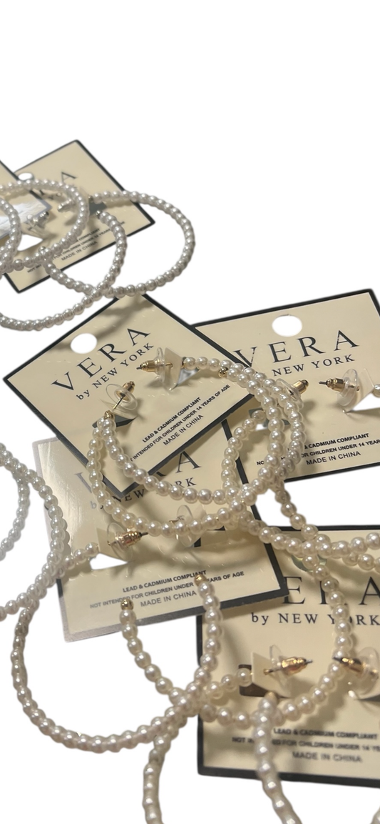 Open Pearl Hoop Earrings (2 colors)