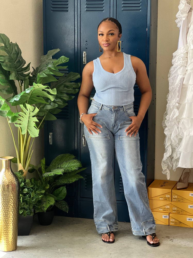 Dainty Tank Top-Blue