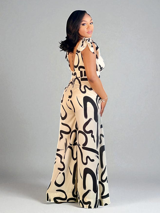 Vintage Art Jumpsuit (Also available in plus sizes)