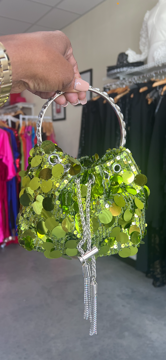 New Elegant Sequin Handbag-Green