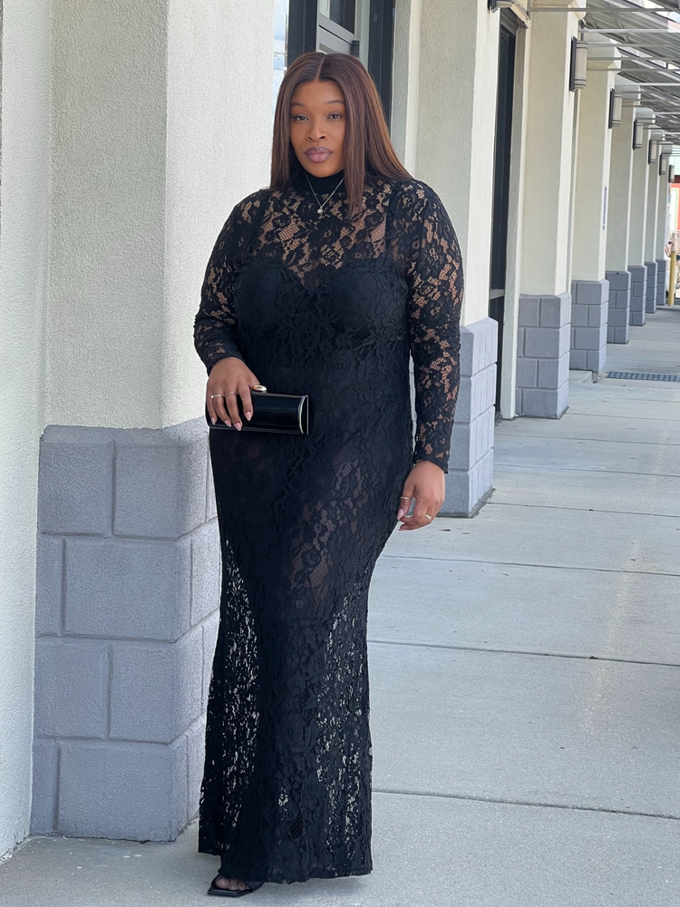 She’s Laced Black Gown Plus