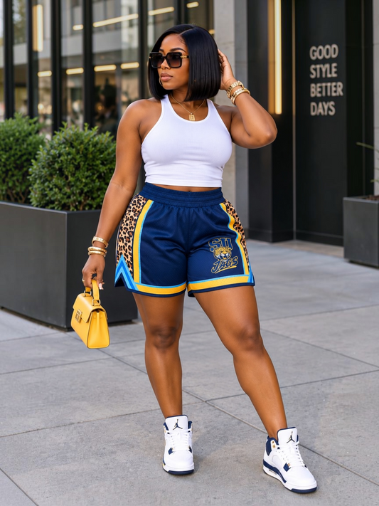 Jag Shorts-Navy Leopard