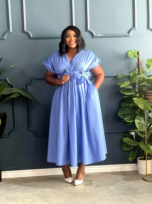 Periwinkle Flower Dress Plus