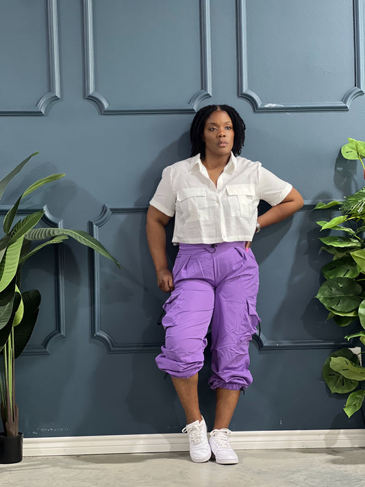 Parachute Jogger Pants-Violet