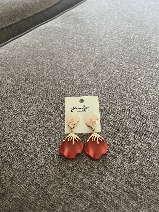 Elegant Shee Earrings-Ivory Rust