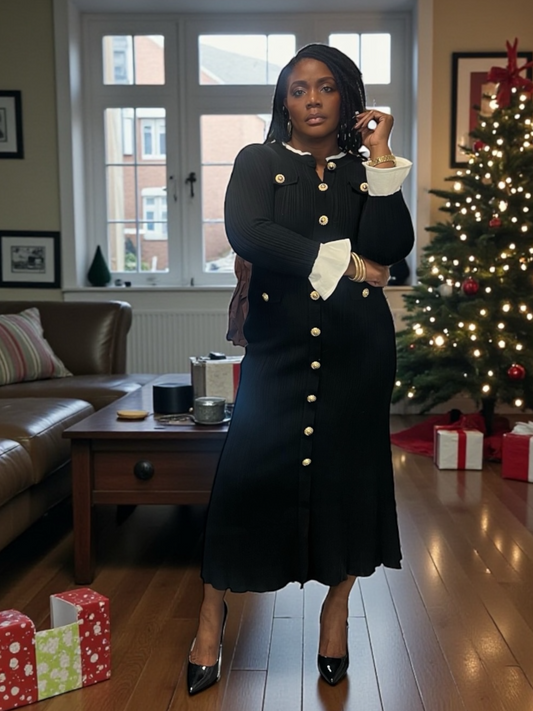 New Knit Dress-Black