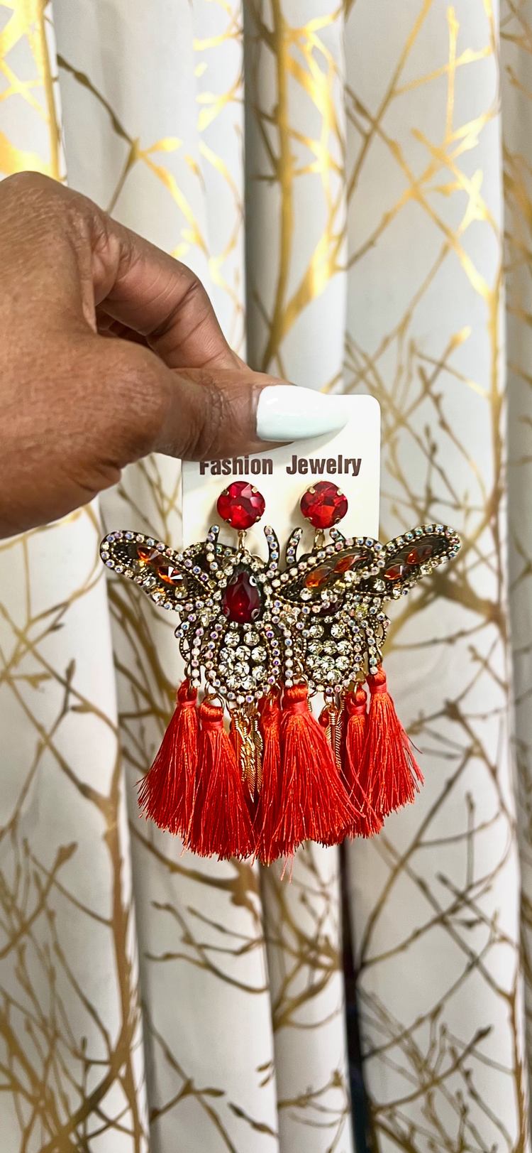 Coral Butterfly Earrings Alc