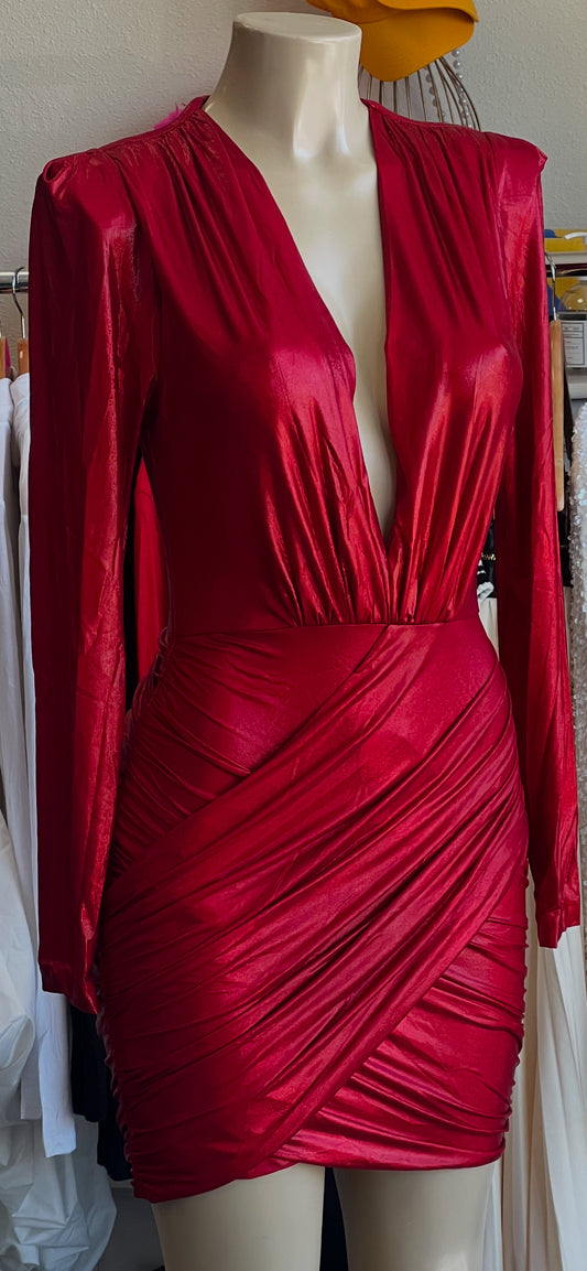 Foil Dress-Red