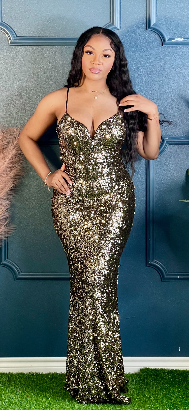 Jada Gown-Gold Sequin