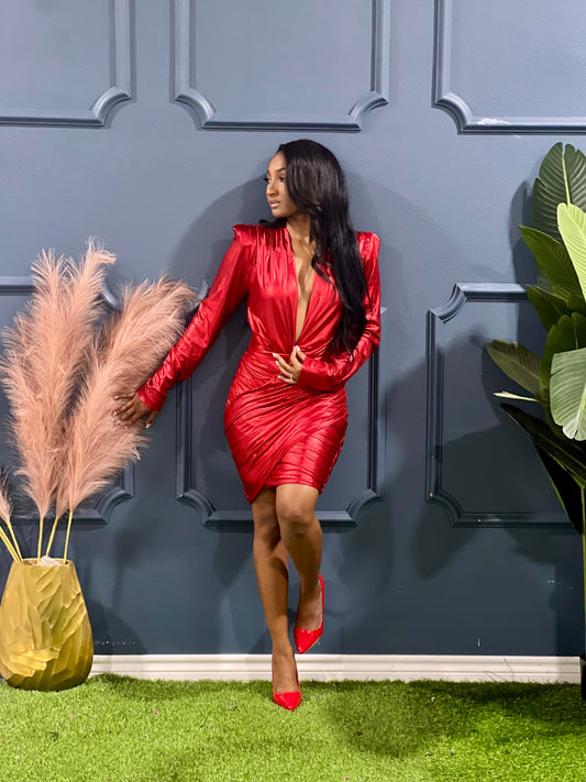 Simply Love Valentine Collection Foil Dress-Red