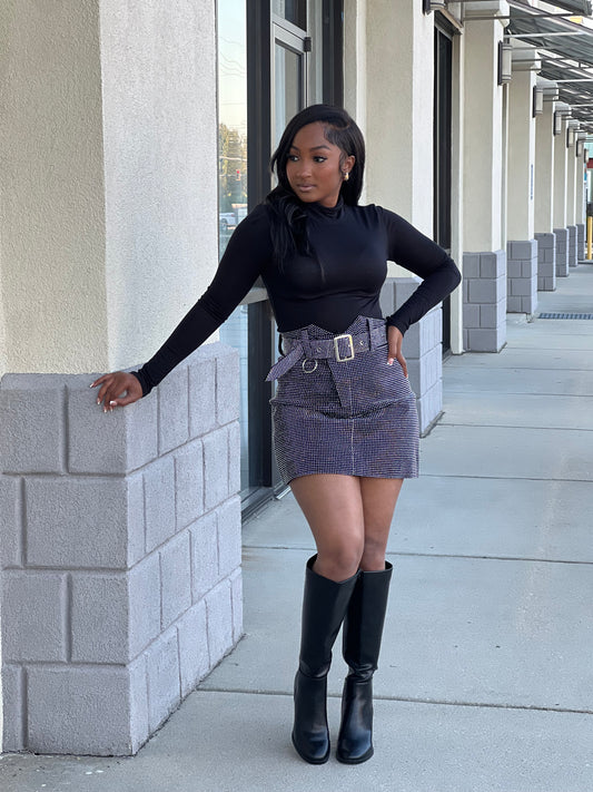 Elegant Stoned (Studs) Mini Skirt
