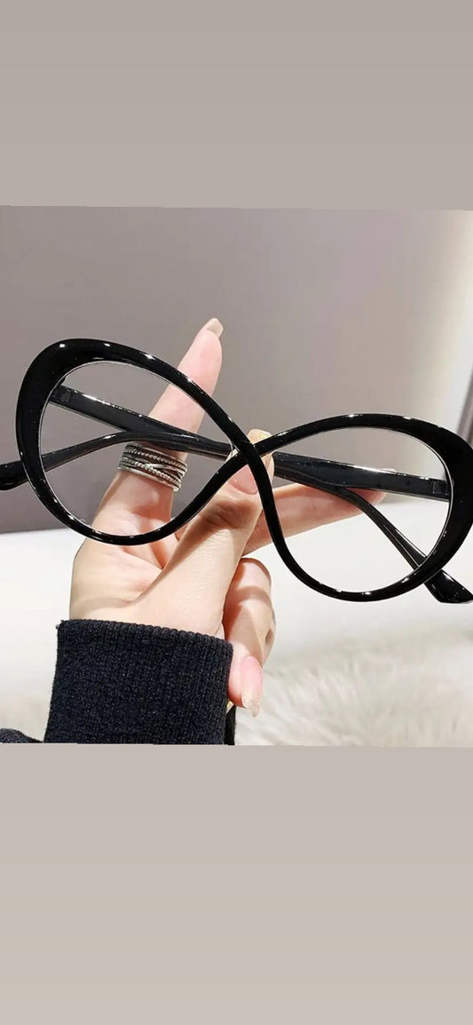 Clear Cat Eye Cross Sunglasses