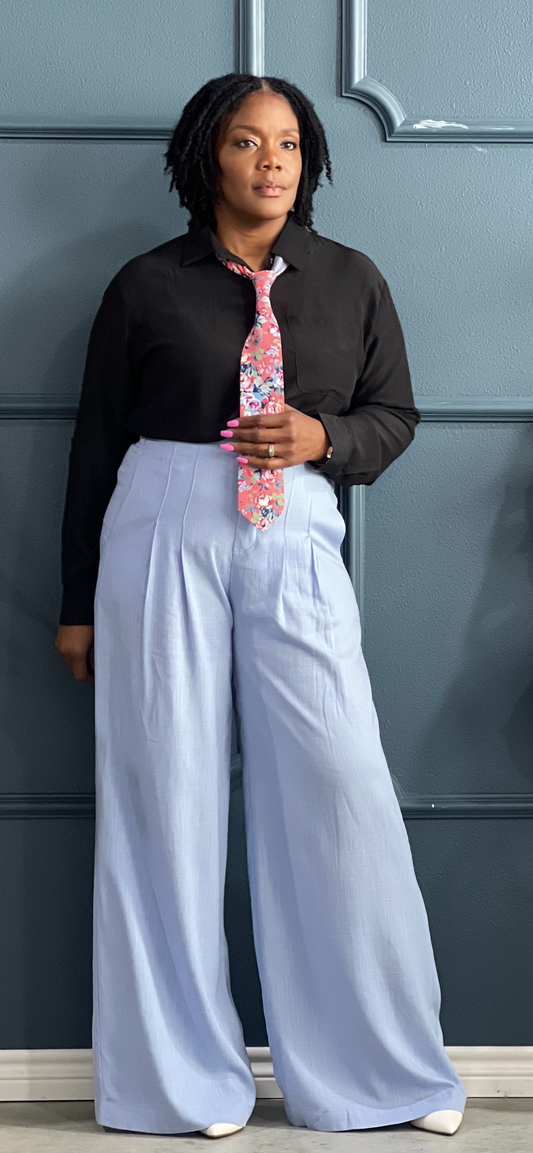 Something New Linen Pants-Baby Blue