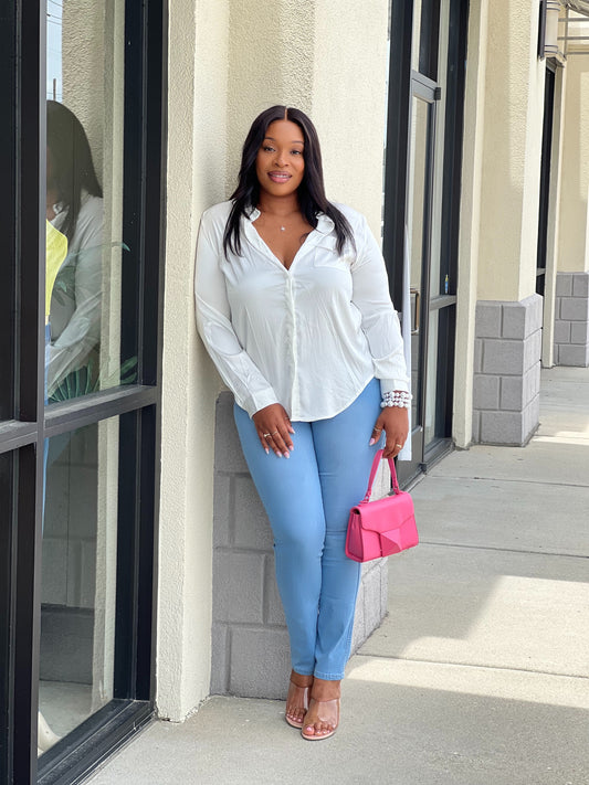 New Satin Blouse-Off White