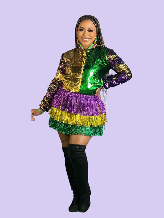 Mardi Gras Shimmer Skirt Reg/Plus